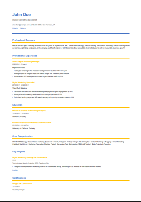 Creative Edge Resume Template